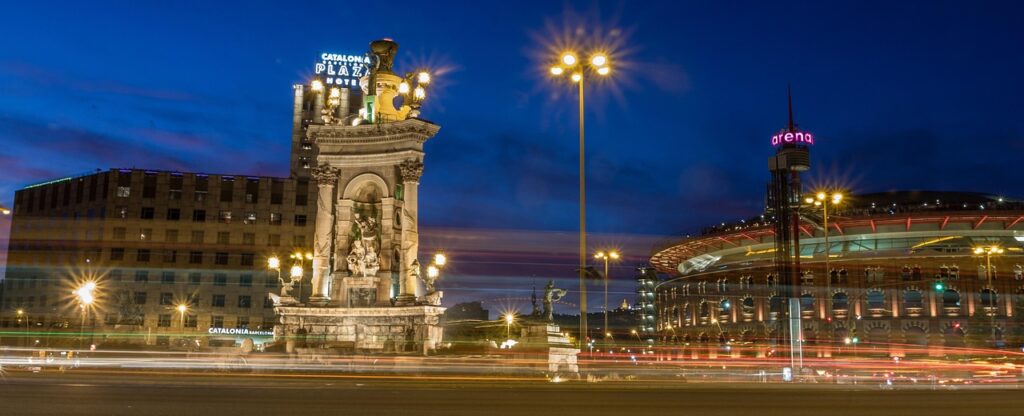 barcelona, plaza españa, night, movement, barcelona, barcelona, barcelona, barcelona, barcelona